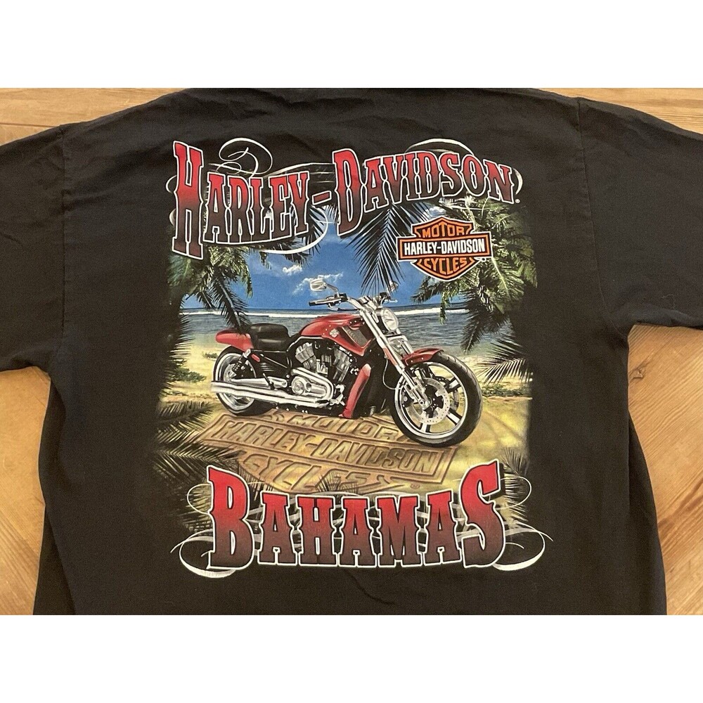 Harley Davidson Motorcycles Bahamas Island Vibes Graphic Mens Large
